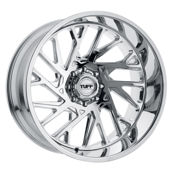 22x12 8x170 Tuff Wheels T4B Chrome -45 offset 125.1 hub