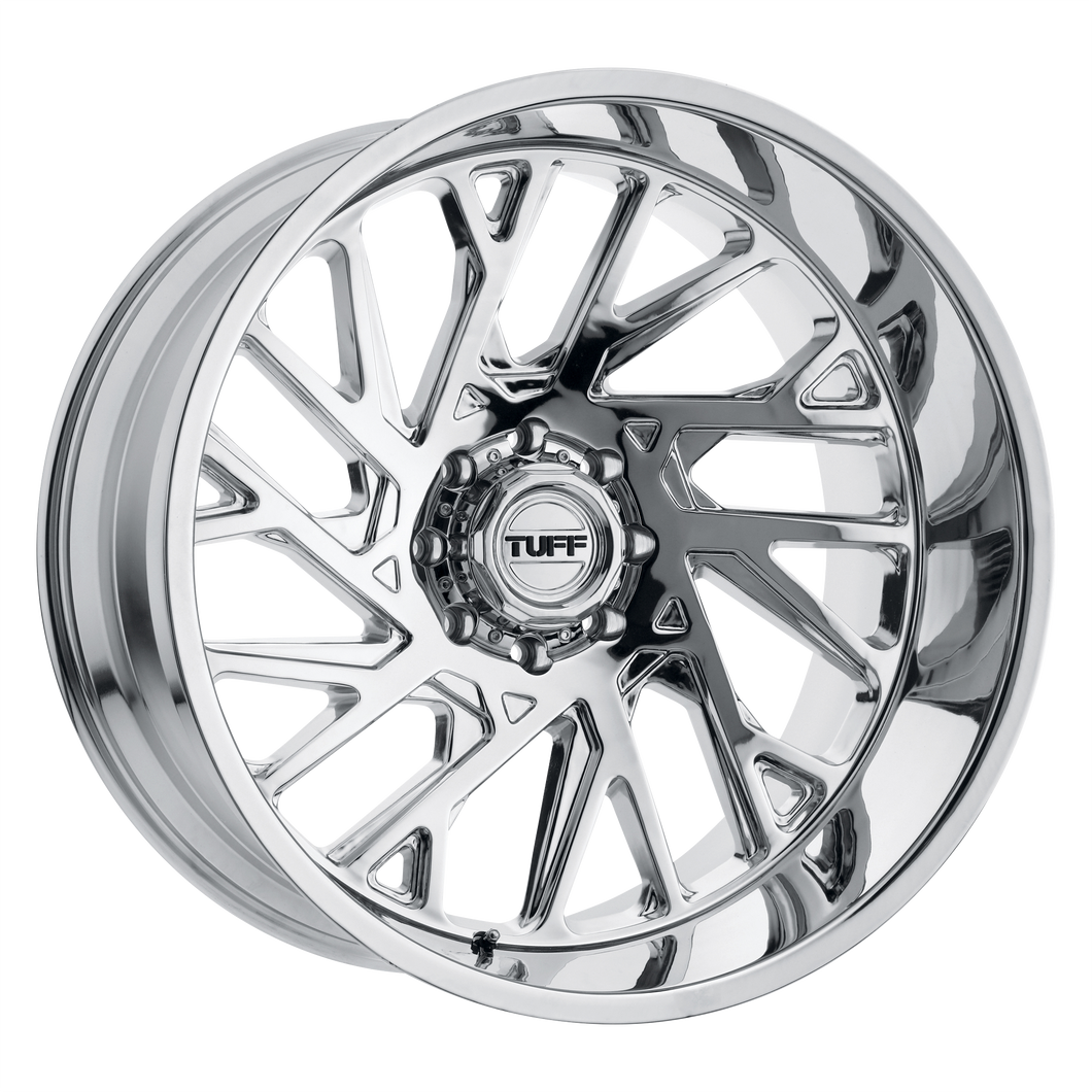 22x12 8x170 Tuff Wheels T4B Chrome -45 offset 125.1 hub