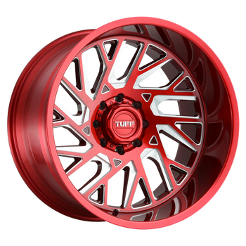 20x12 8x170 Tuff Wheels T4B Candy Red With Milled Spoke -45 offset 125.1 hub