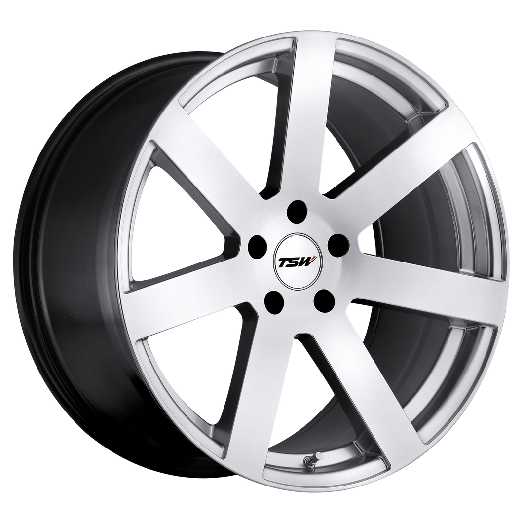 18x9.5 5x114.3 TSW Wheels Bardo Hyper Silver 40 offset 76.1 hub