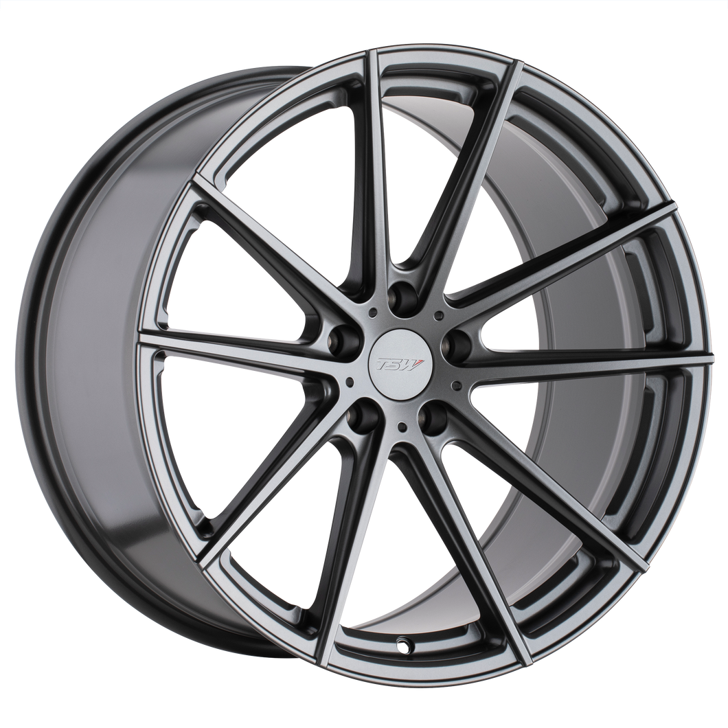 17x8 5x108 TSW Wheels Bathurst Gloss Gunmetal 40 offset 72.1 hub