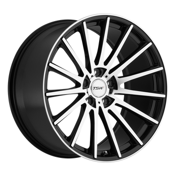 18x8.5 5x114.3 TSW Wheels Chicane Gloss Black With Mirror Face 40 offset 76.1 hub