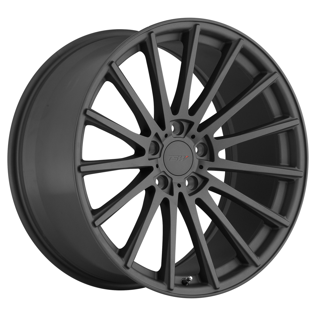 18x9.5 5x112 TSW Wheels Chicane Matte Gunmetal 35 offset 72.1 hub