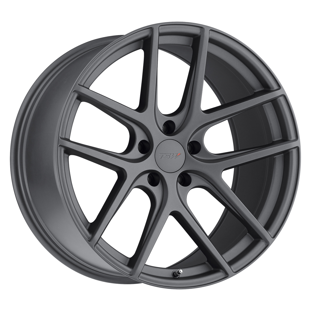 19x10.5 5x114.3 TSW Wheels Geneva Matte Gunmetal 27 offset 76.1 hub