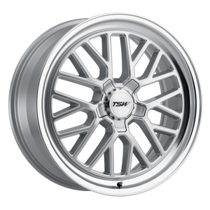 18x9.5 5x120 TSW Wheels Hockenheim S Silver With Mirror Cut Lip 20 offset 76.1 hub