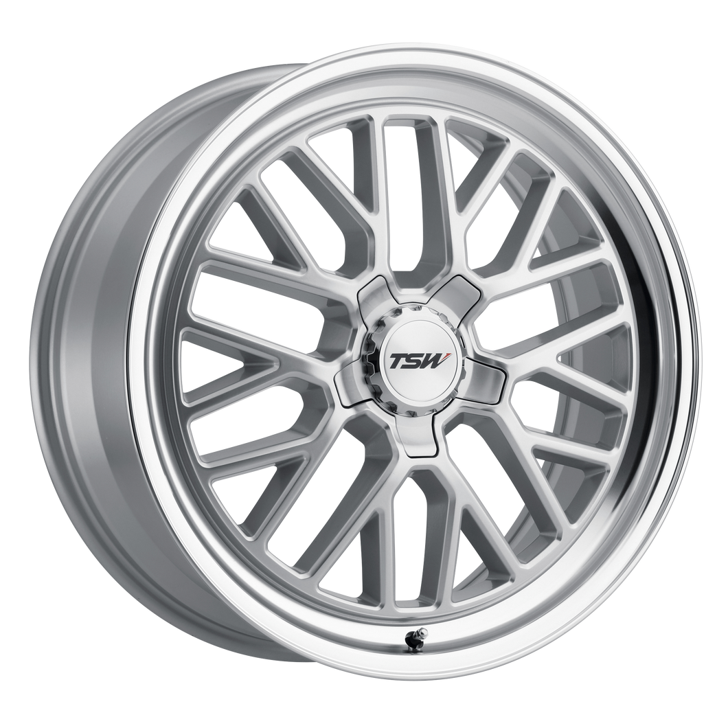 18x9.5 5x120 TSW Wheels Hockenheim S Silver With Mirror Cut Lip 20 offset 76.1 hub