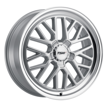 18x9.5 5x114.3 TSW Wheels Hockenheim S Silver With Mirror Cut Lip 20 offset 76.1 hub