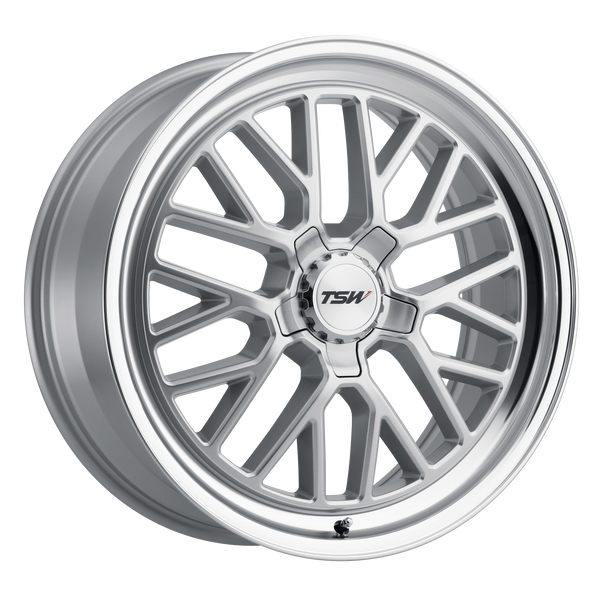 18x9.5 5x120 TSW Wheels Hockenheim S Silver With Mirror Cut Lip 40 offset 76.1 hub