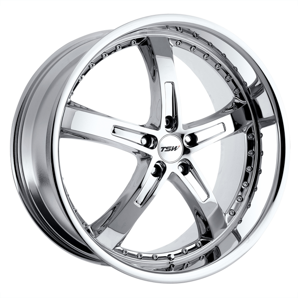 18x9.5 5x114.3 TSW Wheels Jarama Chrome 20 offset 76.1 hub