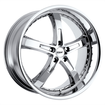 18x9.5 5x114.3 TSW Wheels Jarama Chrome 40 offset 76.1 hub