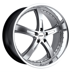 17x8 5x100 TSW Wheels Jarama Hyper Silver With Mirror Cut Lip 35 offset 72.1 hub