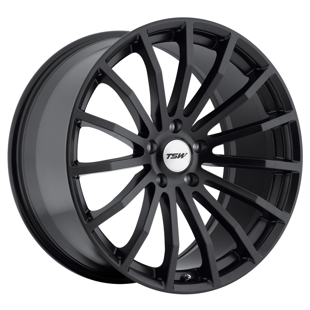 18x8 5x112 TSW Wheels Mallory Matte Black 45 offset 72.1 hub