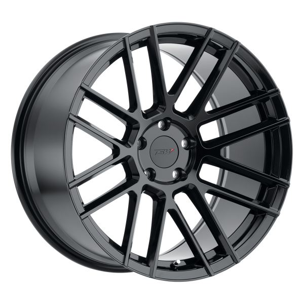 18x8.5 5x120 TSW Wheels Mosport Gloss Black 35 offset 76.1 hub