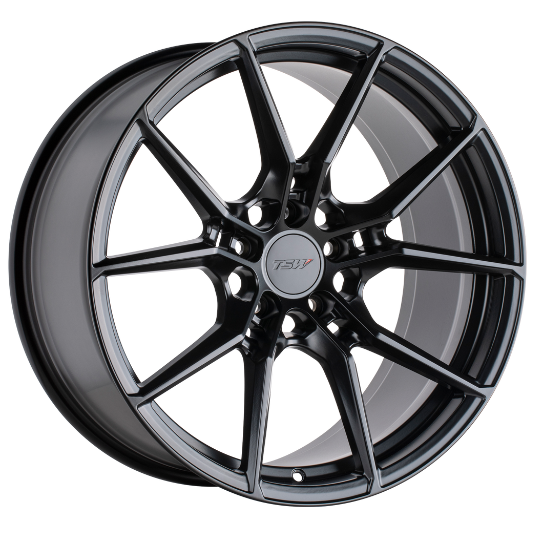 18x8 5x108 TSW Wheels Neptune Semi Gloss Black 40 offset 72.1 hub