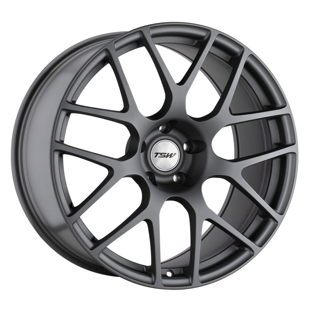 19x8 5x110 TSW Wheels Nurburgring Matte Gunmetal 40 offset 72.1 hub