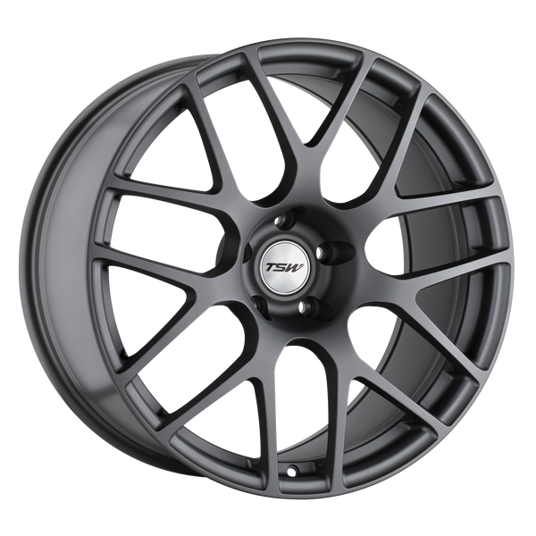 18x9.5 5x114.3 TSW Wheels Nurburgring Matte Gunmetal 40 offset 76.1 hub