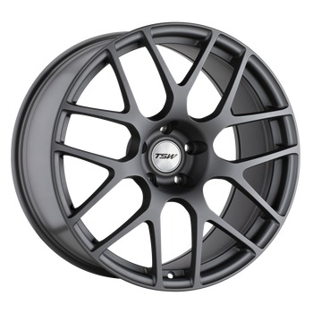 18x9.5 5x114.3 TSW Wheels Nurburgring Matte Gunmetal 40 offset 76.1 hub