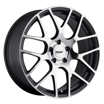 18x9 5x114.3 TSW Wheels Nurburgring Gunmetal With Mirror Cut Face 32 offset 76.1 hub