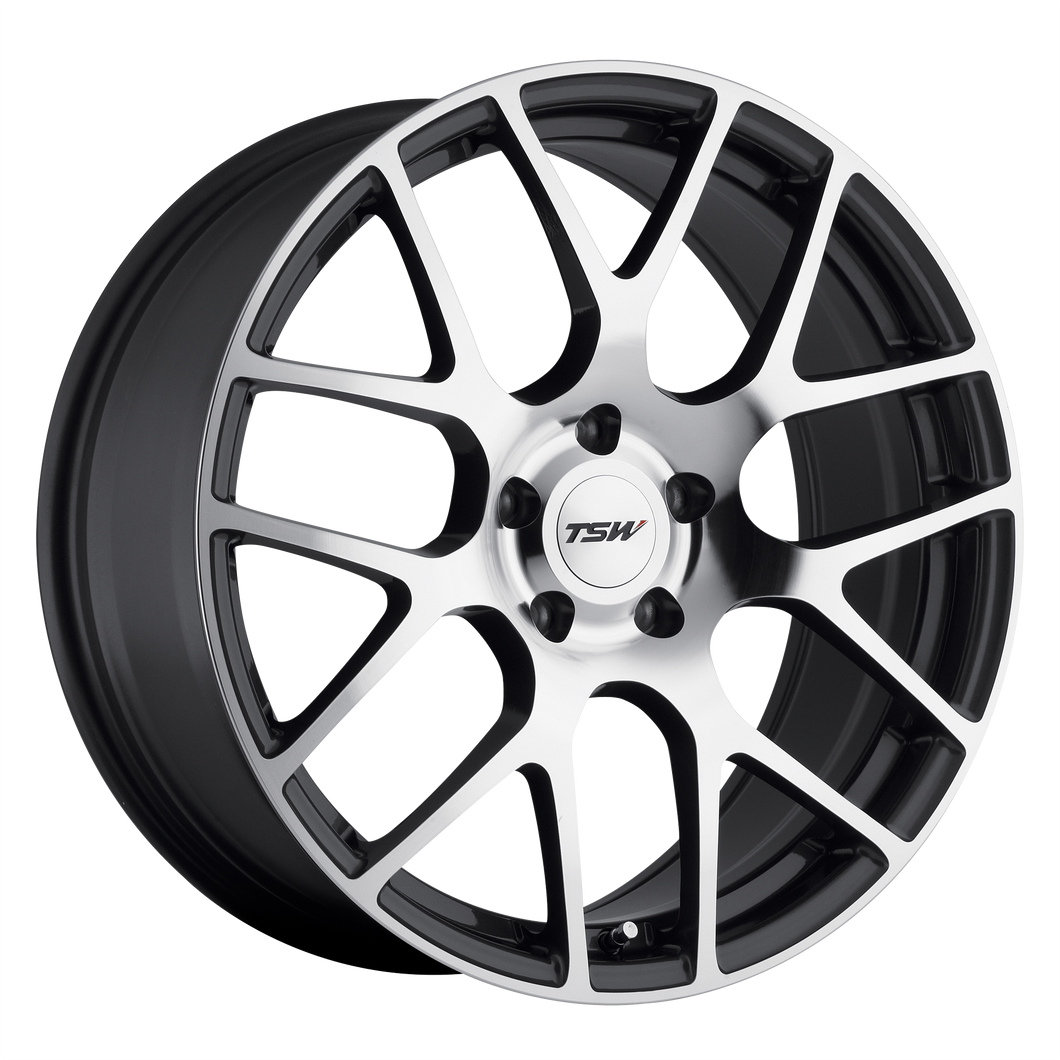 18x9 5x114.3 TSW Wheels Nurburgring Gunmetal With Mirror Cut Face 32 offset 76.1 hub