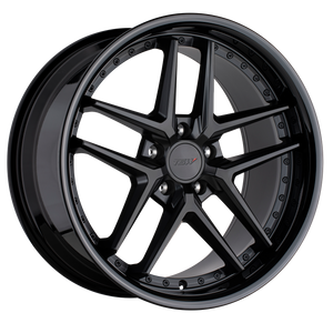 18x9.5 5x114.3 TSW Wheels Premio Matte Black With Gloss Black Lip 20 offset 76.1 hub
