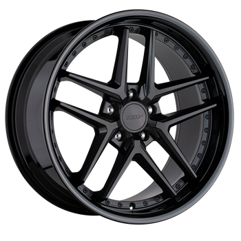 18x9.5 5x114.3 TSW Wheels Premio Matte Black With Gloss Black Lip 20 offset 76.1 hub