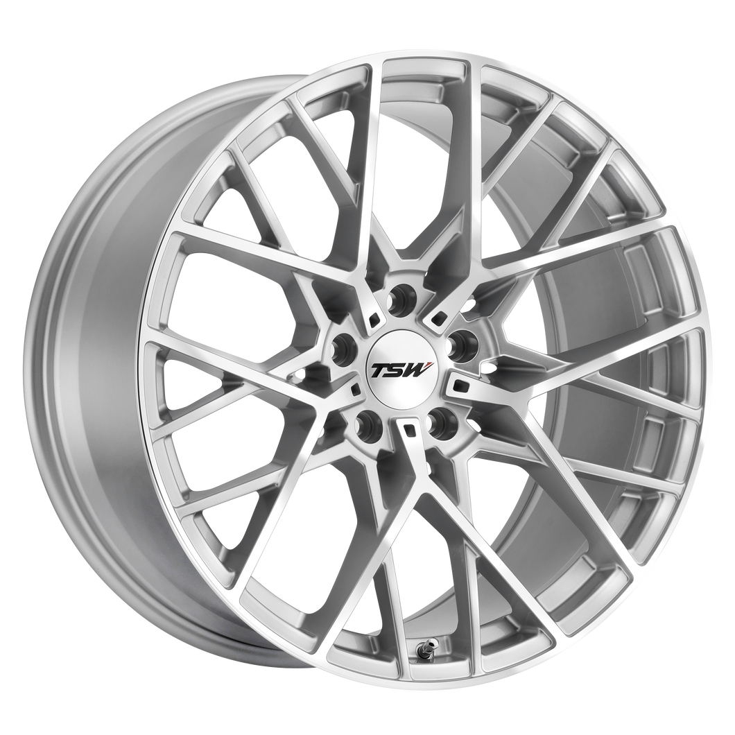 18x9.5 5x120 TSW Wheels Sebring Silver With  Mirror Cut Face 20 offset 76.1 hub