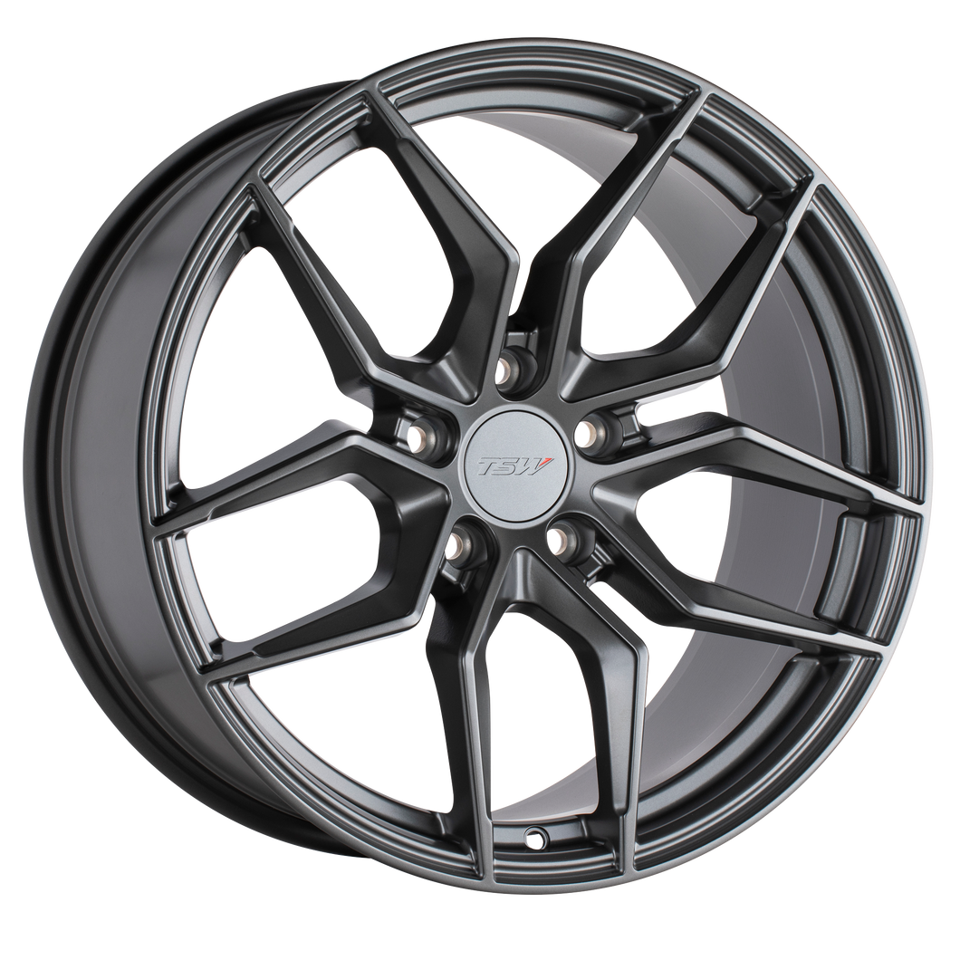 18x9.5 5x114.3 TSW Wheels Silvano Gloss Gunmetal 20 offset 76.1 hub