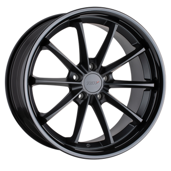 18x9.5 5x114.3 TSW Wheels Sweep Matte Black With Gloss Black Lip 40 offset 76.1 hub