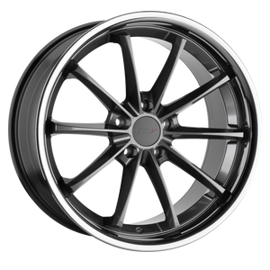18x9.5 5x120 TSW Wheels Sweep Gloss Gunmetal With Stainless Lip 40 offset 76.1 hub