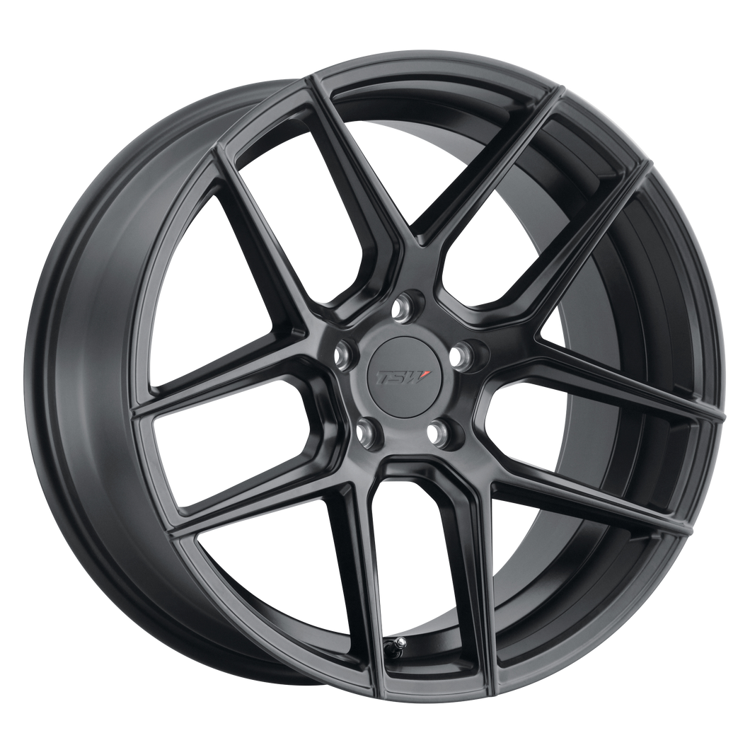 18x9.5 5x114.3 TSW Wheels Tabac Semi Gloss Black 40 offset 76.1 hub