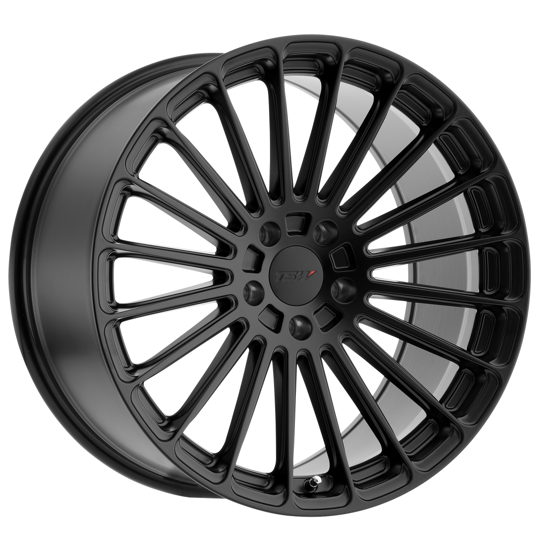 18x8.5 5x114.3 TSW Wheels Turbina Matte Black 30 offset 76.1 hub