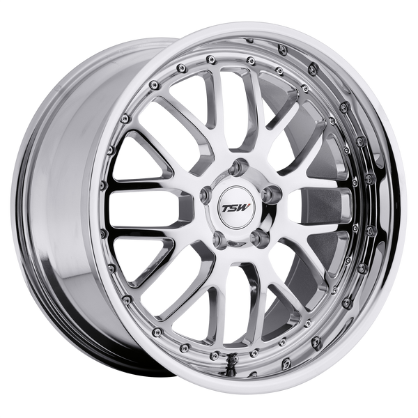 18x9.5 5x112 TSW Wheels Valencia Chrome 40 offset 72.1 hub