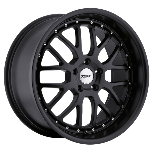 18x9.5 5x114.3 TSW Wheels Valencia Matte Black 20 offset 76.1 hub