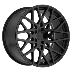 18x8.5 5x120 TSW Wheels Vale Double Black - Matte Black With Gloss Black Face 30 offset 76.1 hub