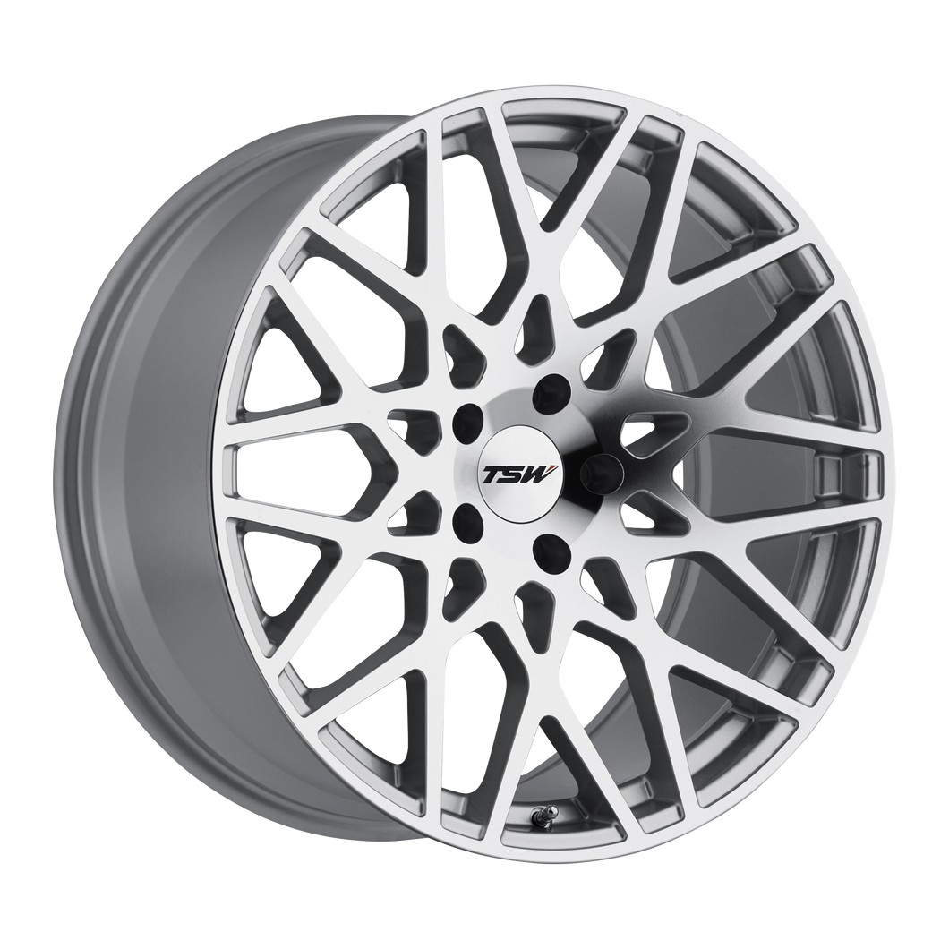 18x8.5 5x114.3 TSW Wheels Vale Silver With Mirror Cut Face 20 offset 76.1 hub