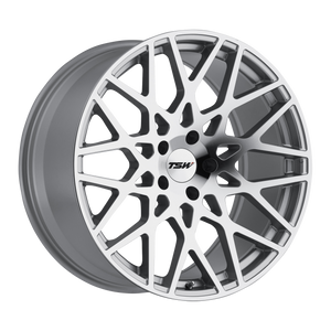 18x8.5 5x120 TSW Wheels Vale Silver With Mirror Cut Face 20 offset 76.1 hub