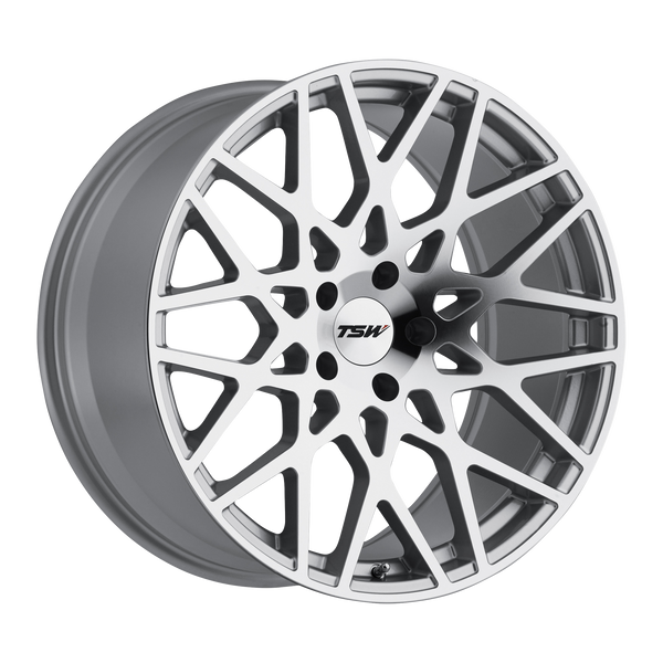 18x8.5 5x120 TSW Wheels Vale Silver With Mirror Cut Face 20 offset 76.1 hub