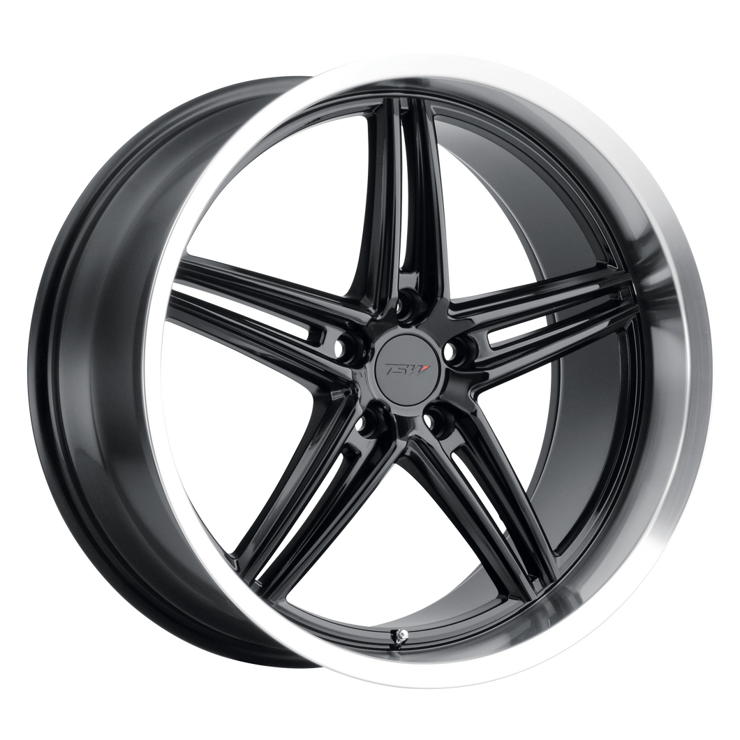 19x10 5x114.3 TSW Wheels Variante Gloss Black With Machined Lip 25 offset 76.1 hub