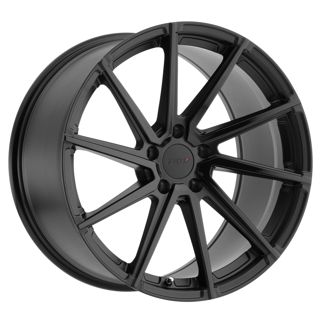 18x9.5 5x114.3 TSW Wheels Watkins Double Black - Matte Black With Gloss Black Face 39 offset 76.1 hub