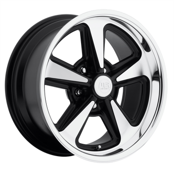 18x8 5x120.65 US Mag Wheels U109 Bandit Matte Black Machined 1 offset 72.56 hub