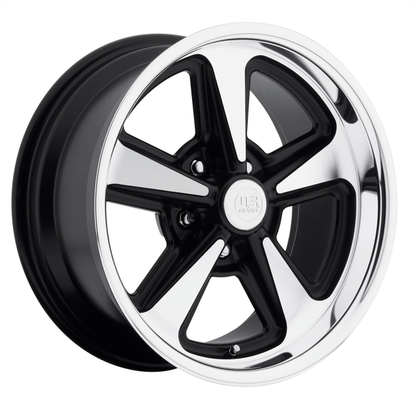 17x9 5x120.65 US Mag Wheels U109 Bandit Matte Black Machined 8 offset 72.56 hub