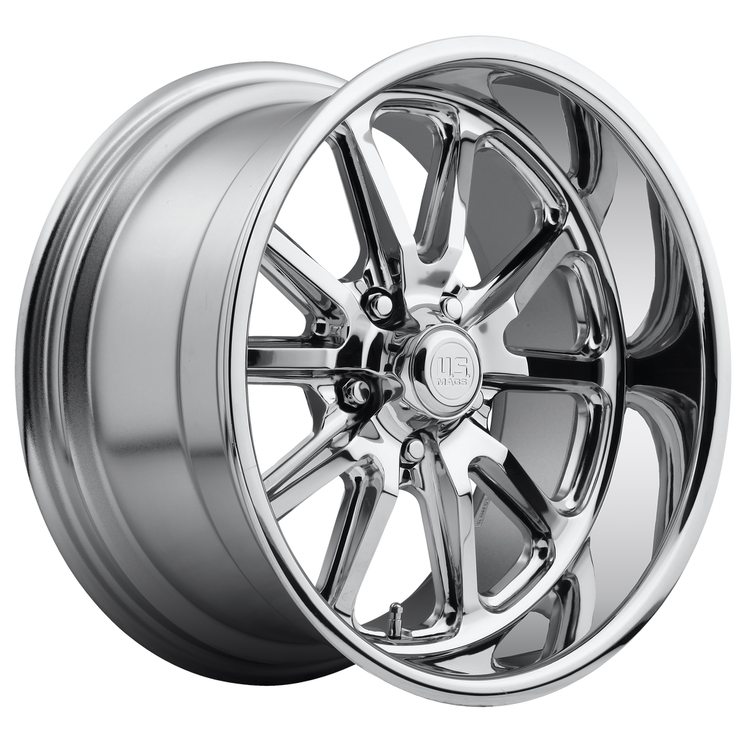 17x8 5x120.65 US Mag Wheels U110 Rambler Chrome Plated 1 offset 72.56 hub