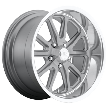 17x8 5x114.3 US Mag Wheels U111 Rambler Matte Gun Metal Machined 1 offset 72.56 hub