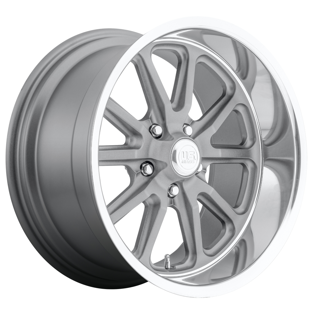 20x8 5x127 US Mag Wheels U111 Rambler Matte Gun Metal Machined 1 offset 78.1 hub