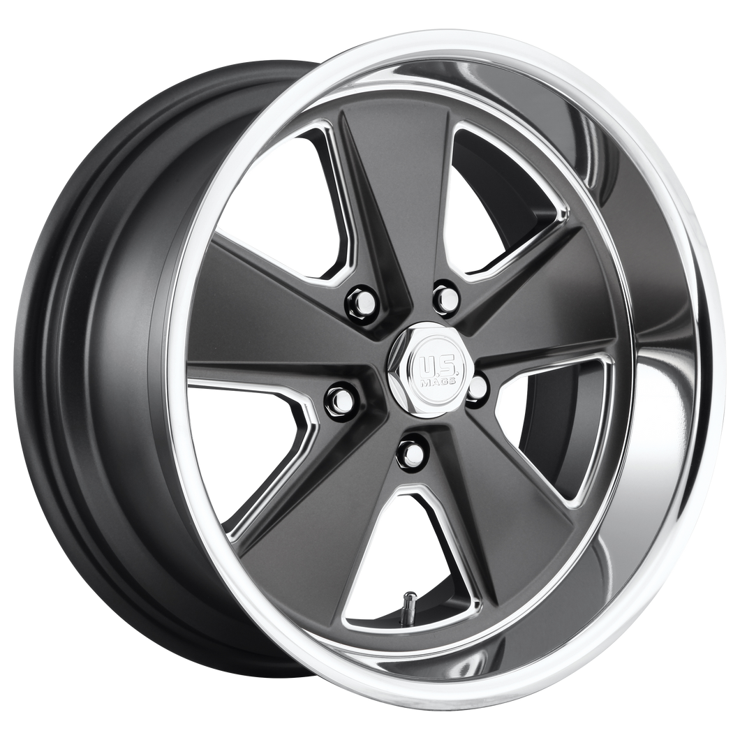 20x9.5 5x120.65 US Mag Wheels U120 Roadster Matte Gun Metal Machined 1 offset 72.56 hub