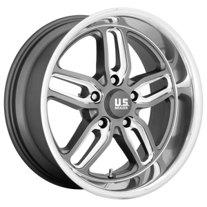 18x8 5x127 US Mag Wheels U129 Cten Matte Gun Metal Milled 1 offset 72.56 hub