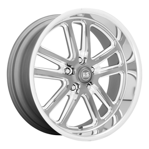 20x9.5 5x120.65 US Mag Wheels U130 Bullet Textured Gun Metal With Milled Edges 1 offset 72.7 hub