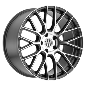 22x10.5 5x112 Victor Equipment Wheels Stabil Gunmetal With Mirror Cut Face 22 offset 66.56 hub