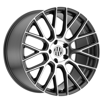 19x11 5x130 Victor Equipment Wheels Stabil Gunmetal With Mirror Cut Face 55 offset 71.5 hub