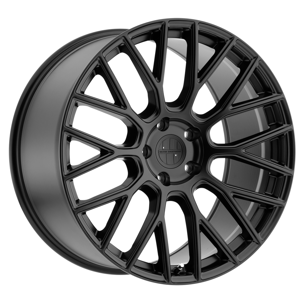 20x9 5x112 Victor Equipment Wheels Stabil Matte Black 22 offset 66.56 hub